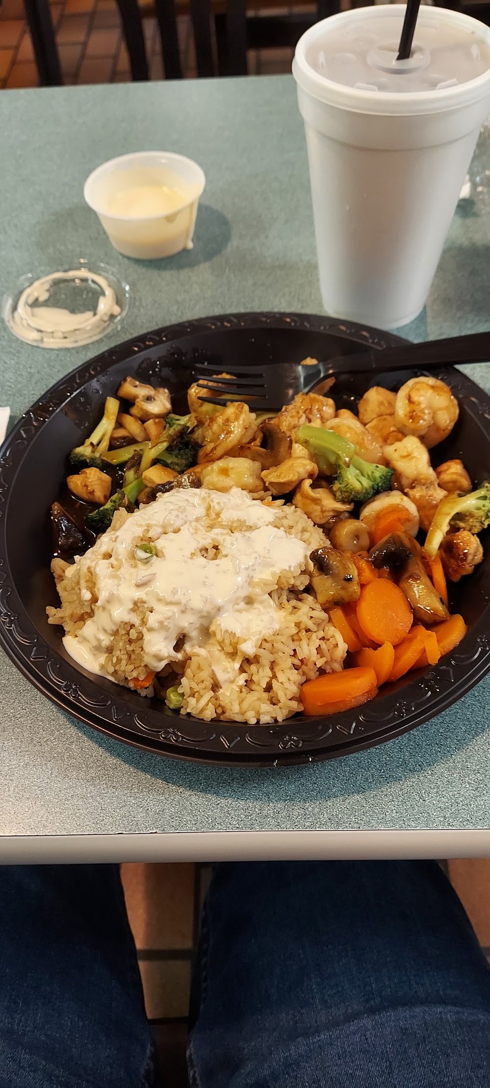 Teriyaki Shrimp Fried Rice and Vegetables